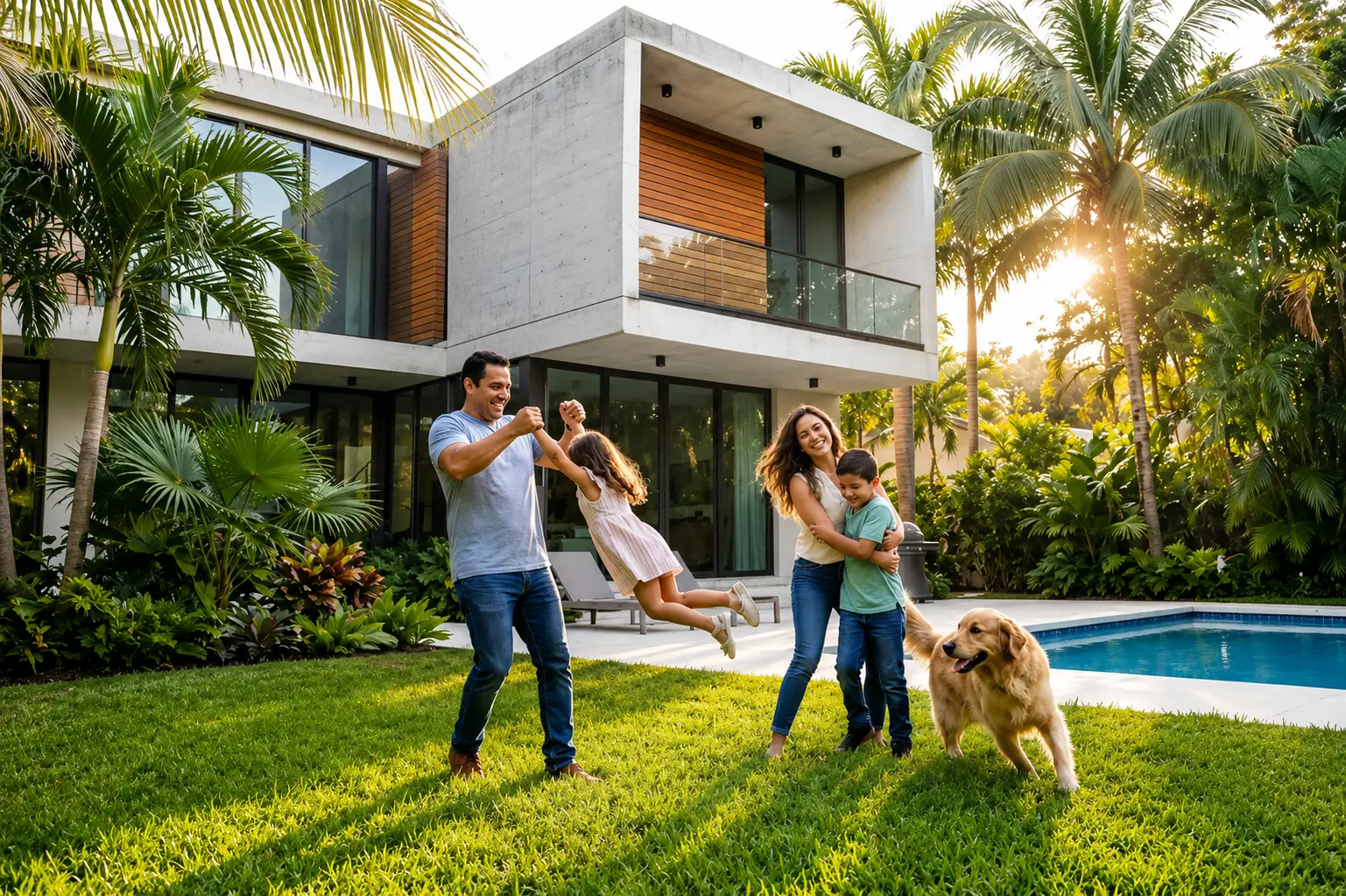 Familia feliz en Florida